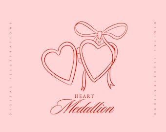 Vintage Heart Locket SVG Clipart, Whimsical Love Wedding Icon, Vintage Frame SVG