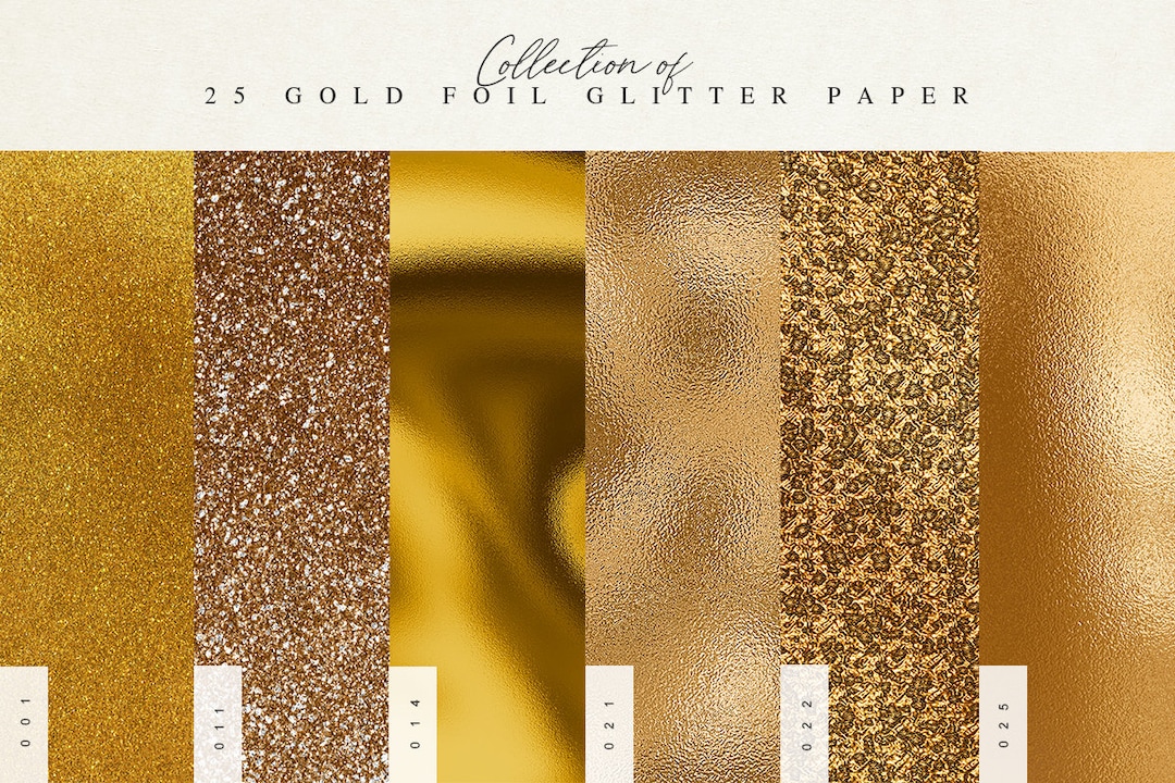Gold Foil Glitter Metallic Digital Paper, Luxury Golden Gold Gradient ...