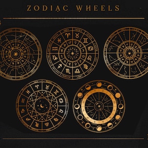 Zodiac SVG Astrología Rueda Constelaciones clipart, rueda del año, Mapa Celestial, Círculo del Horóscopo, Símbolos Espirituales del Zodíaco