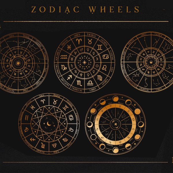 Zodiac SVG Astrology Wheel Constellations clipart, wheel of the year, Celestial Map, Horoscope Circle, Zodiac Spiritual Symbols