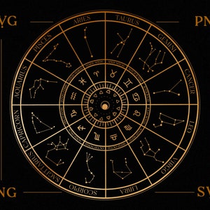 Sternzeichen Sternbilder Rad SVG Astronomie Zeichen Symbole, Himmelskarte, Horoskop Kreis, Sternzeichen Geschenke