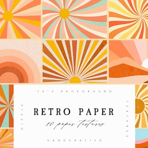 Fondo Papel Retro Años 60 Años 70 Decoración Groovy Cartel Hippie Buenas Vibras