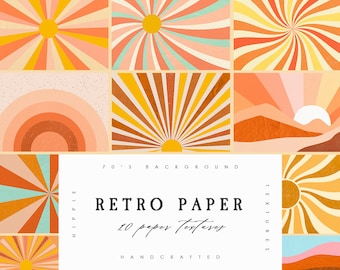 Retro Paper Background 60s 70s Groovy Decor Hippie Poster Good Vibes