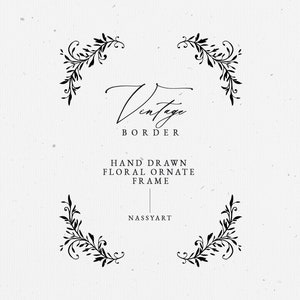 Flower Borders Victorian Frame SVG, Wedding Invitation, Botanical Frame, Floral Edges, Foliage Border, Wedding floral clipart PNG