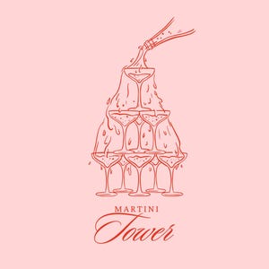Ilustração de esboço de torre de champanhe desenhada à mão, arte de clipe de torre de champanhe para festa de casamento, arte de champanhe, torre de champanhe SVG