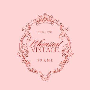 Grillig kuifframe SVG - vintage barok coquettelijst - bruiloftsmonogram - vintage chinoiserielijst