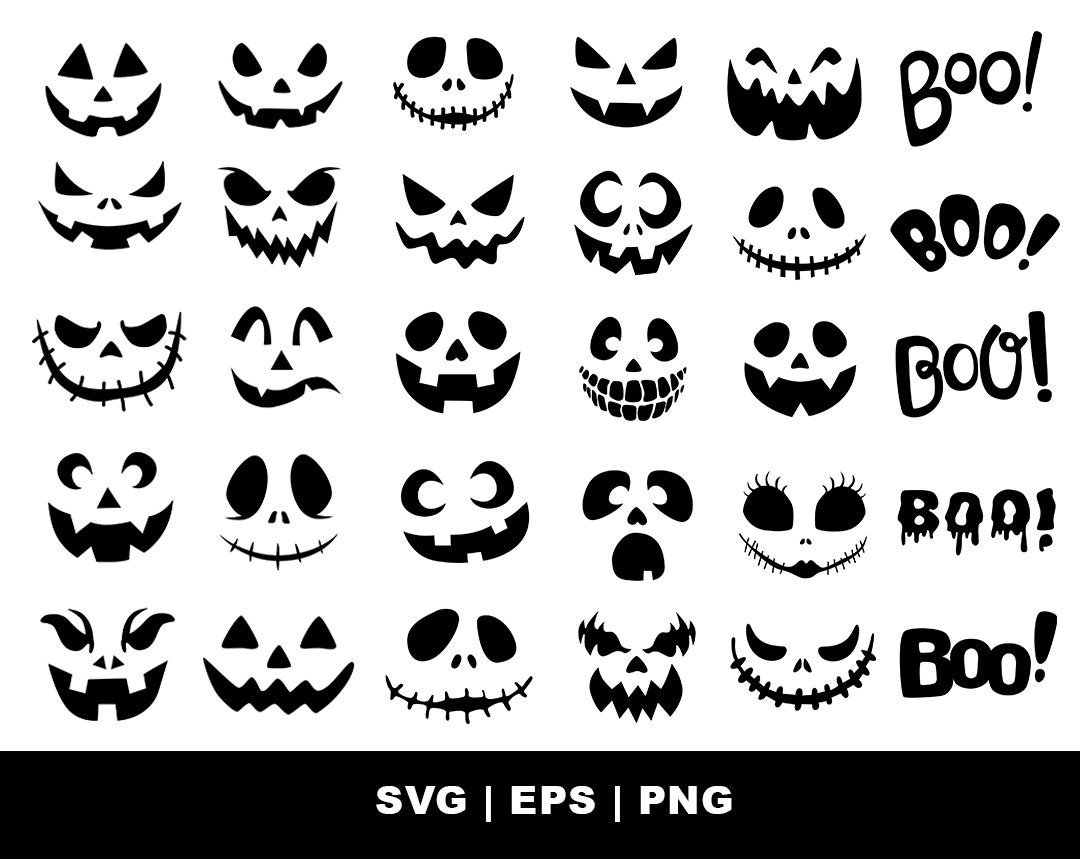 Pumpkin Face Svg Bundle, Jack O Lantern Faces, Halloween Pumpkin Cricut ...