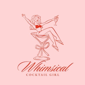 Mujer disco en copa de martini SVG PNG, chica de cóctel retro, icono de boceto dibujado a mano para fiesta de celebración, despedida de soltera, clipart caprichoso