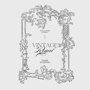 Vintage Rococo Frame Arch Clipart, Floral Borders, Victorian Frame, Wedding Crest, Monogram Line Art, Botanical Banner, Invitation Frame