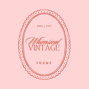 Coquette kuif frame SVG - schattige pop frame SVG - barok uitgesneden - bruiloft monogram - chinoiserie vintage frame - vintage ovale frame SVG