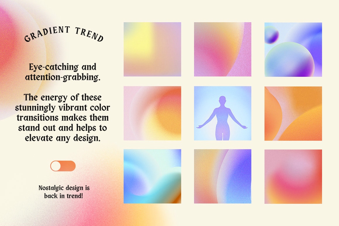 Gradient Grainy Textures - Human Aura Mental Health Art - Grainy Ombre ...