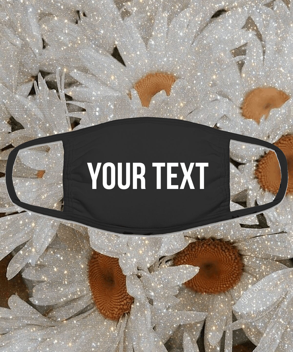 Personalised Custom Face Mask Covering Black White Dust Mask Etsy