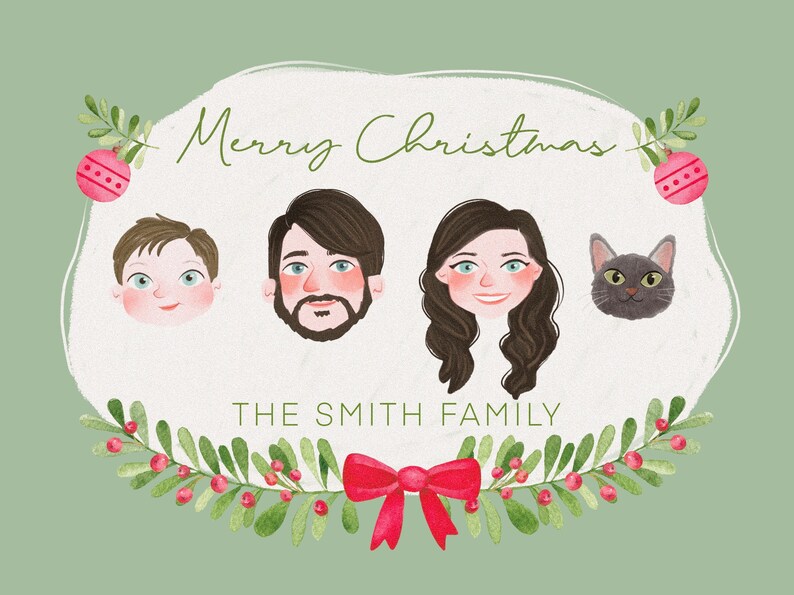 Personalized Christmas Card Multi Pack Custom Family Etsy
