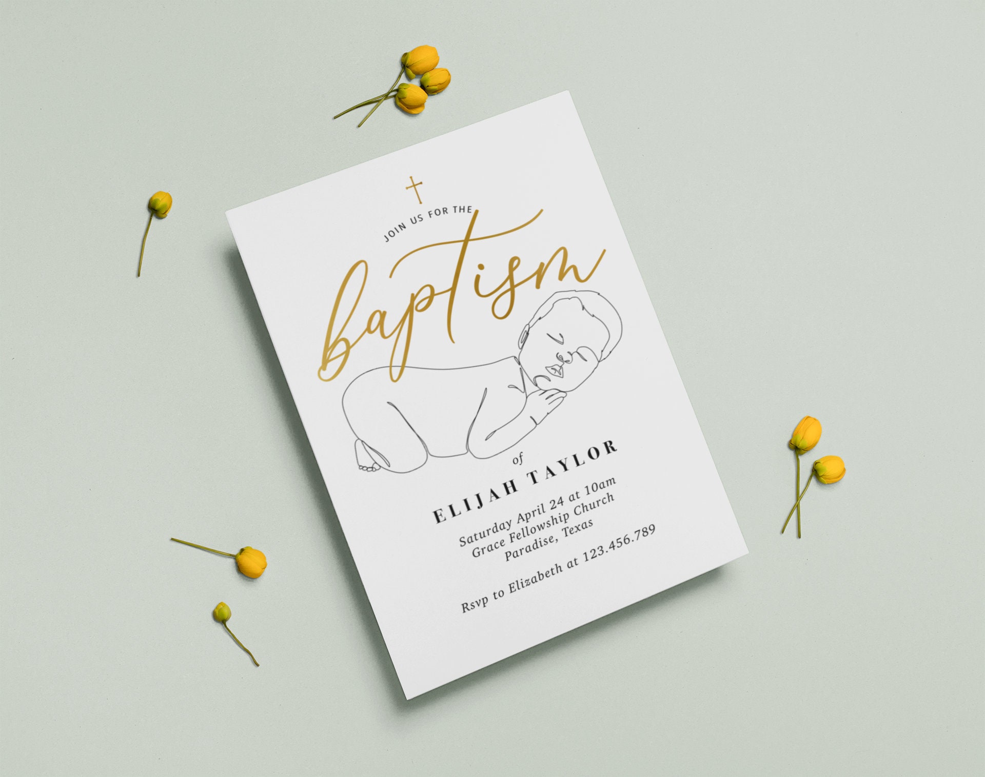 Personalized Baptism Invitation Card Multi Pack Custom Etsy