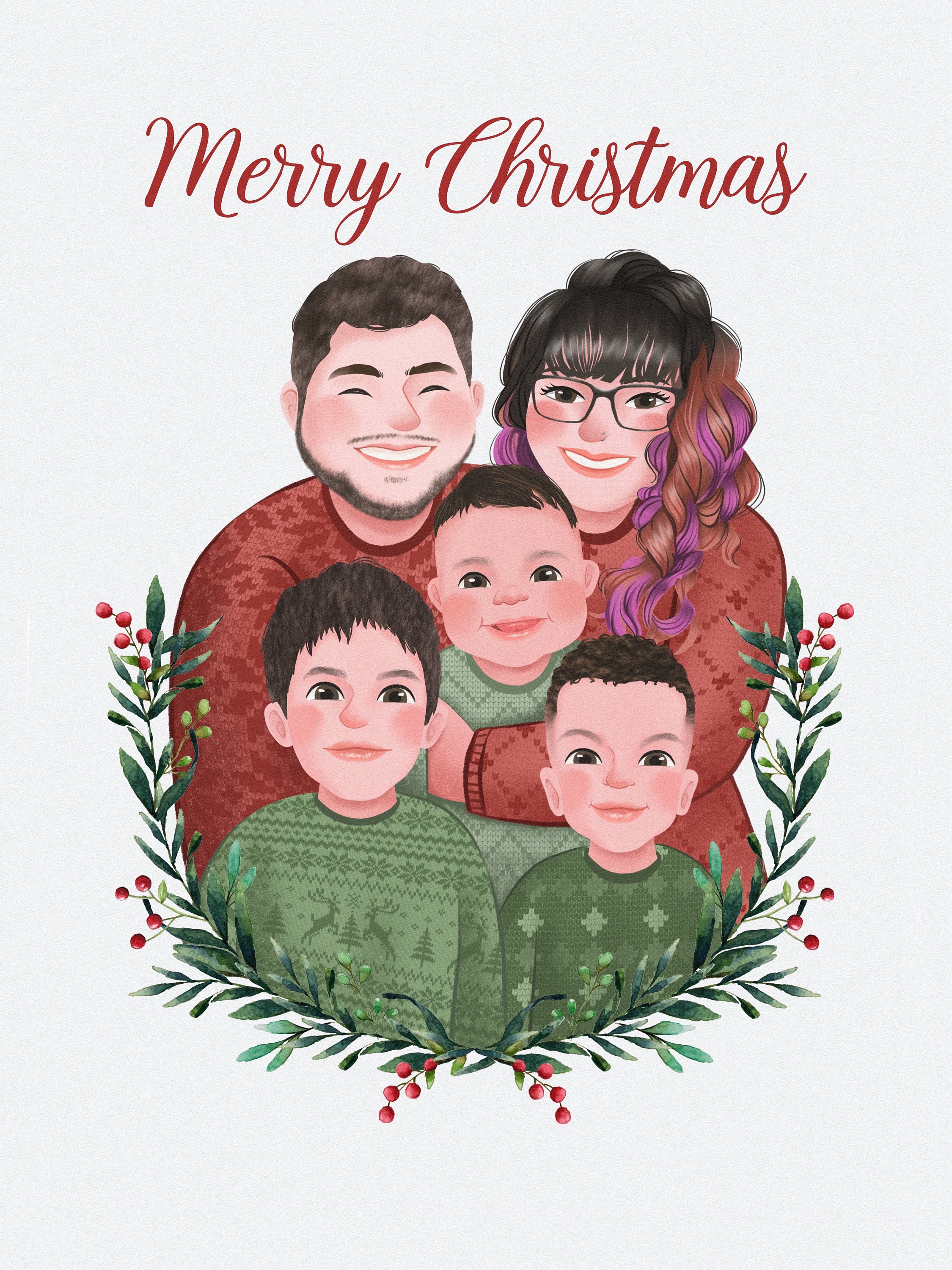 Personalized Christmas Card Multi Pack Custom Family Etsy