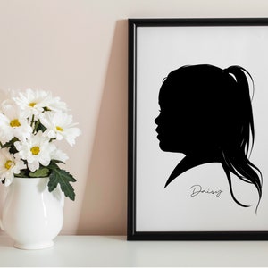 personalized silhouette profile of an individual against a soft background