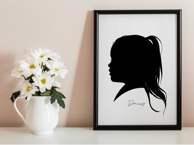 personalized silhouette profile of an individual against a soft background