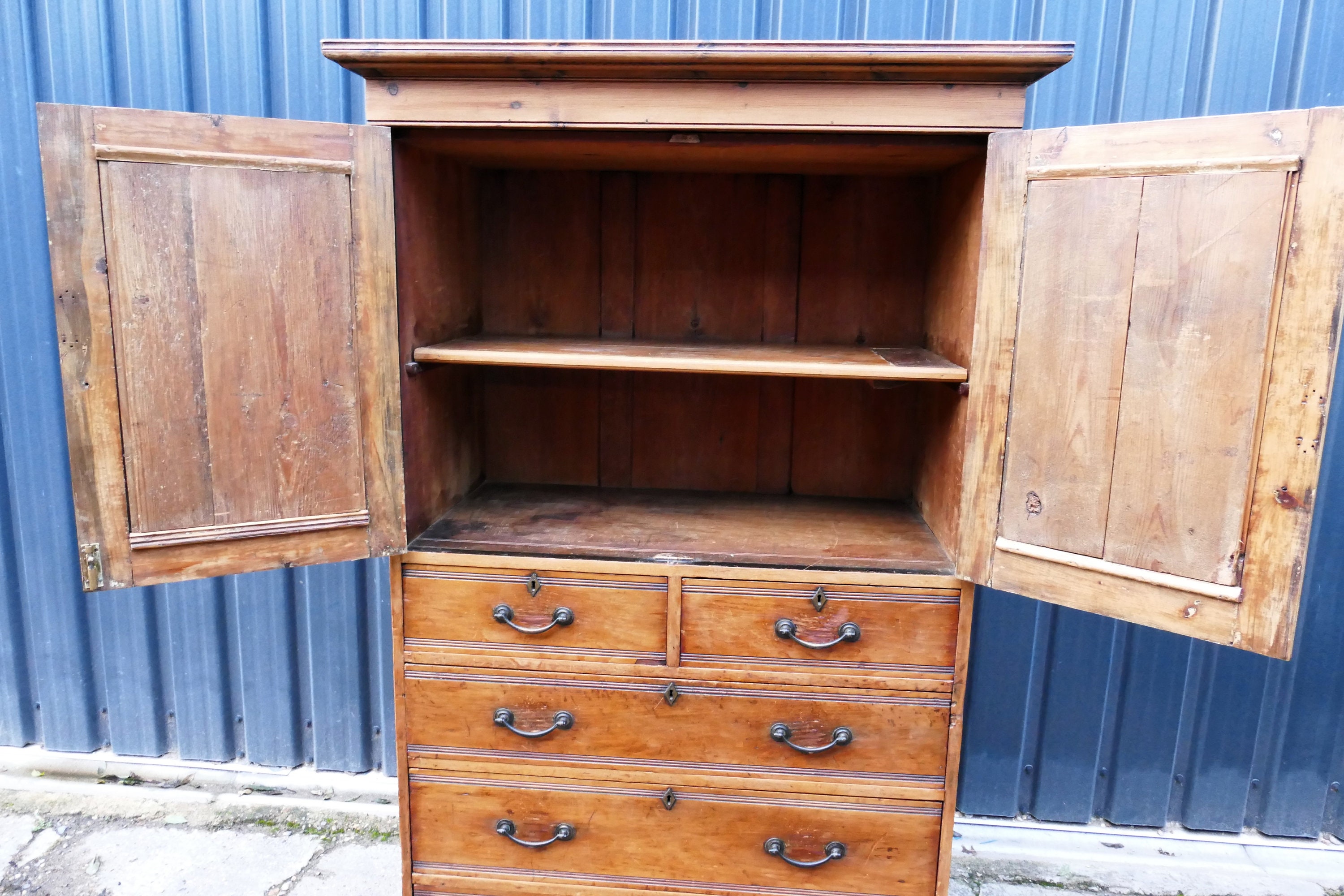 Antique Pine Linen Press Cupboard by Heal & Son Etsy UK