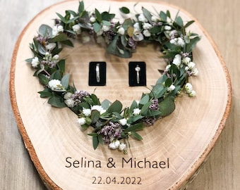 Personalised Birch Wood Ring Pillow (without flowers)