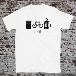 Café, Paseo, Cerveza, Repetir TShirt, Camiseta de ciclismo, Regalo de ciclismo, Camiseta de ciclismo, Camisa de ciclismo, Camisa de bicicleta, Regalo para ciclistas