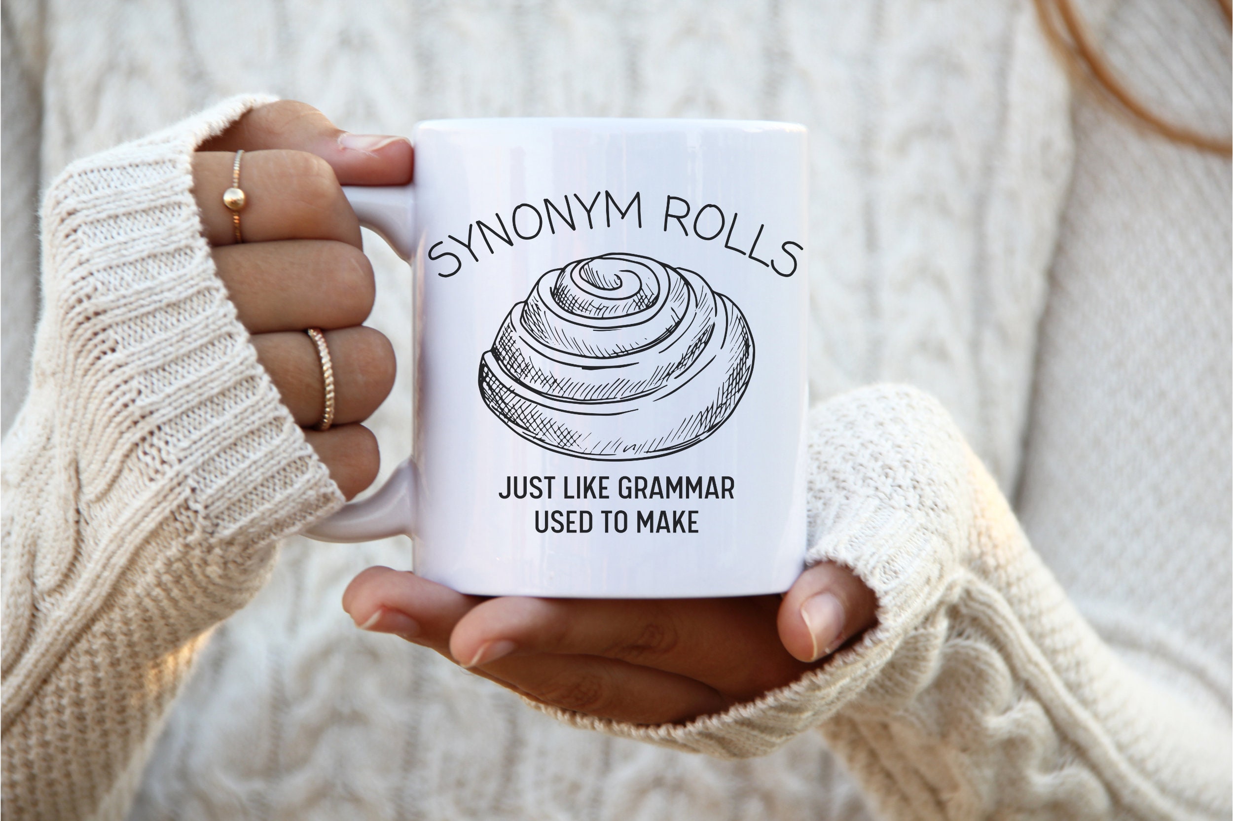 Synonym Rolls Mug Book lover Gift Grammar Gift Vocabulary For Etsy