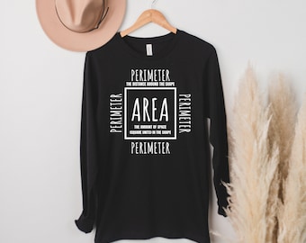 Zone et périmètre tshirt drôles femmes chemise maths méler chemise math enseignant maths professeur de maths cadeau chemise maths chemise drôle maths professeur de mathématiques