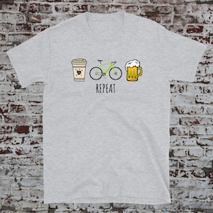 Café, Paseo, Cerveza, Repetir TShirt, Regalo para Ciclistas, Camiseta de ciclismo, Regalo de ciclismo, Camiseta de ciclismo, Camisa de ciclismo, camiseta de bicicleta, camiseta de bicicleta