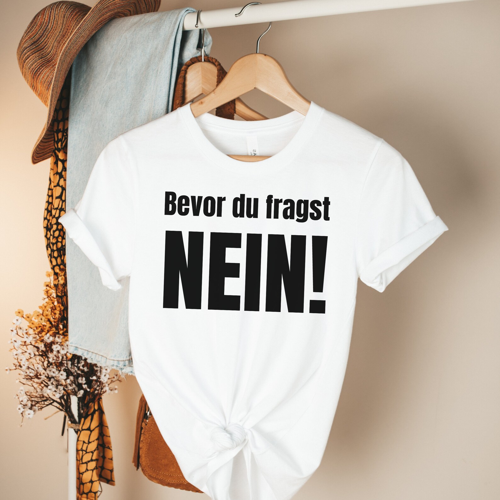 Lustiges Tank Top 'Bevor Du Fragst - Nein' Mit Pinguin | Perfekt Für Morgenmuffel & Sarkastik-Fans