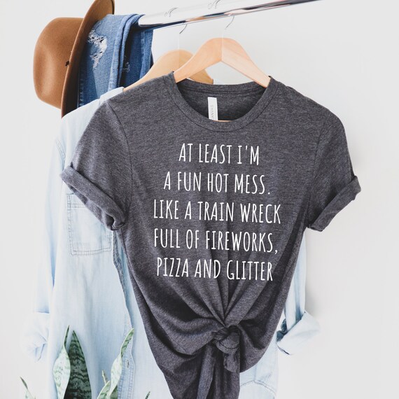 Funny Leopard Print T-Shirt For Women - New Year Same Hot Mess Graphic Tee
