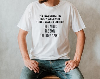 Tre amici maschi camicia Divertente Padri Giorno Regalo Divertente Papà Camicia Padri Giorno Regalo da Bambini Divertente Camicia Cristiana Divertente camicia di papà cristiano