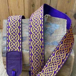 Ukulele Strap, Mandolin Strap - Celtic Knot  - 40mm, 1/2 inch- Headstock Tie - Blue, Purple, green, Wine, Silver, Gold