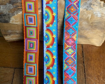 Ukulele Strap, Mandolin Strap, - 25mm , 1 inch - Rainbow Designs - Adult & Children's Strap