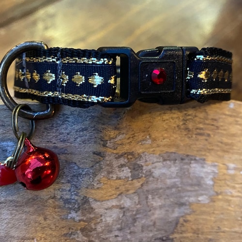 1/2 Wide Breakaway Cat Collar Gold and Red Etsy