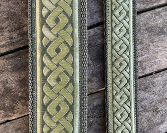 Ukulele Strap, Mandolin Strap, Guitar Strap - Celtic - Olive and Gold, Orange and Gold - Narrow 25mm, 1 Inch - 40mm, 1 1/2 inch,