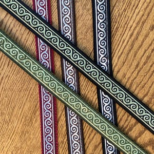Celtic Swirl Ukulele, Mandolin Strap - Narrow 25mm, 1 inch Wide - Medieval, Viking