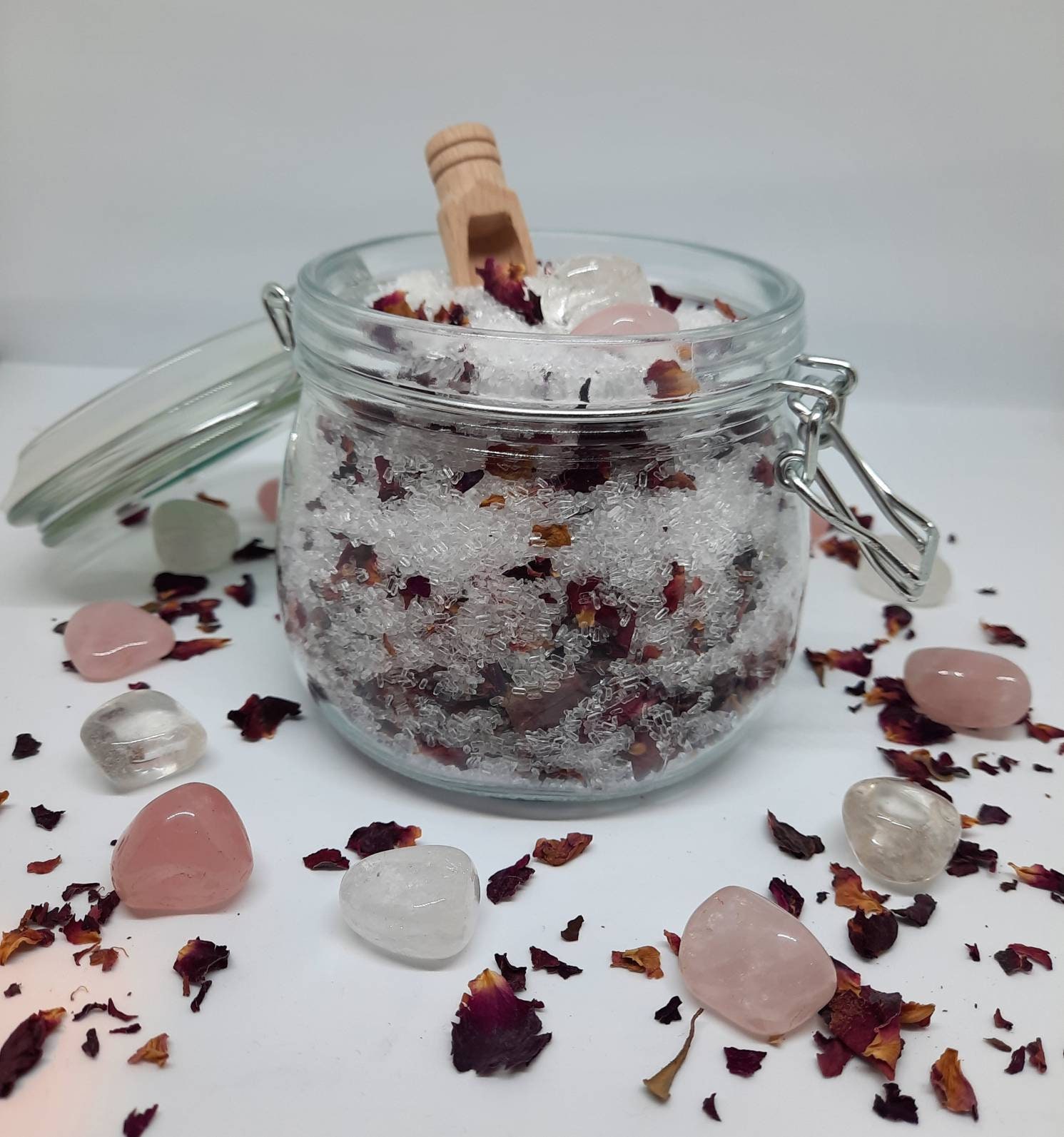Crystal Foot Soak Peppermint and Rose Crystal Infused Foot Etsy UK