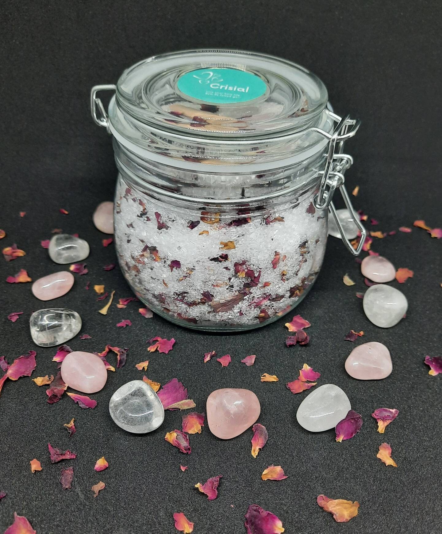 Crystal Foot Soak Peppermint and Rose Crystal Infused Foot Etsy UK