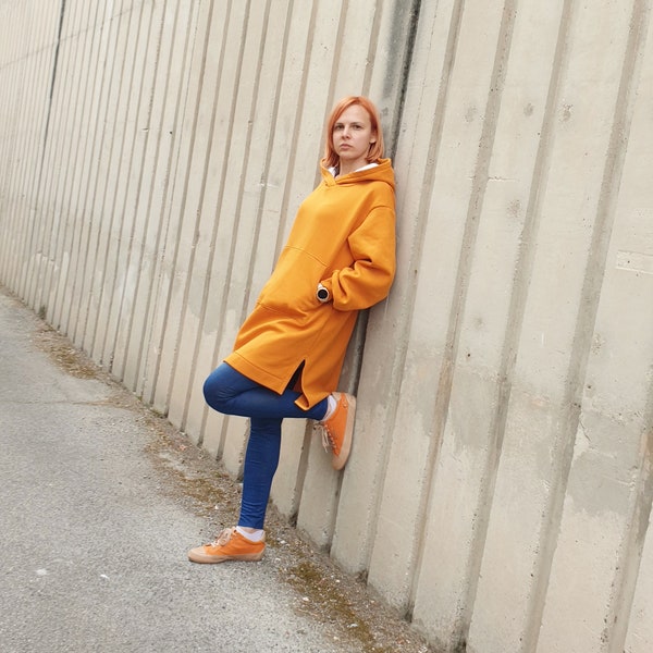 Robe maxi sweat à capuche