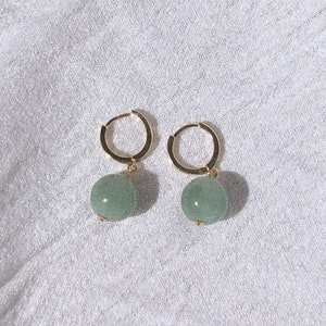 Large Jade Huggie Hoops