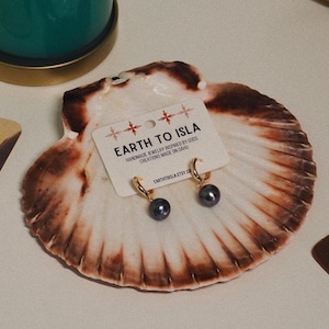 Gold filled Tahitian pearl hoops