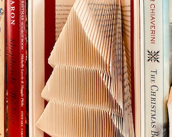 Christmas Tree Book Folding Pattern - Downloadable Folded Book Pattern and Book Fold Instructions