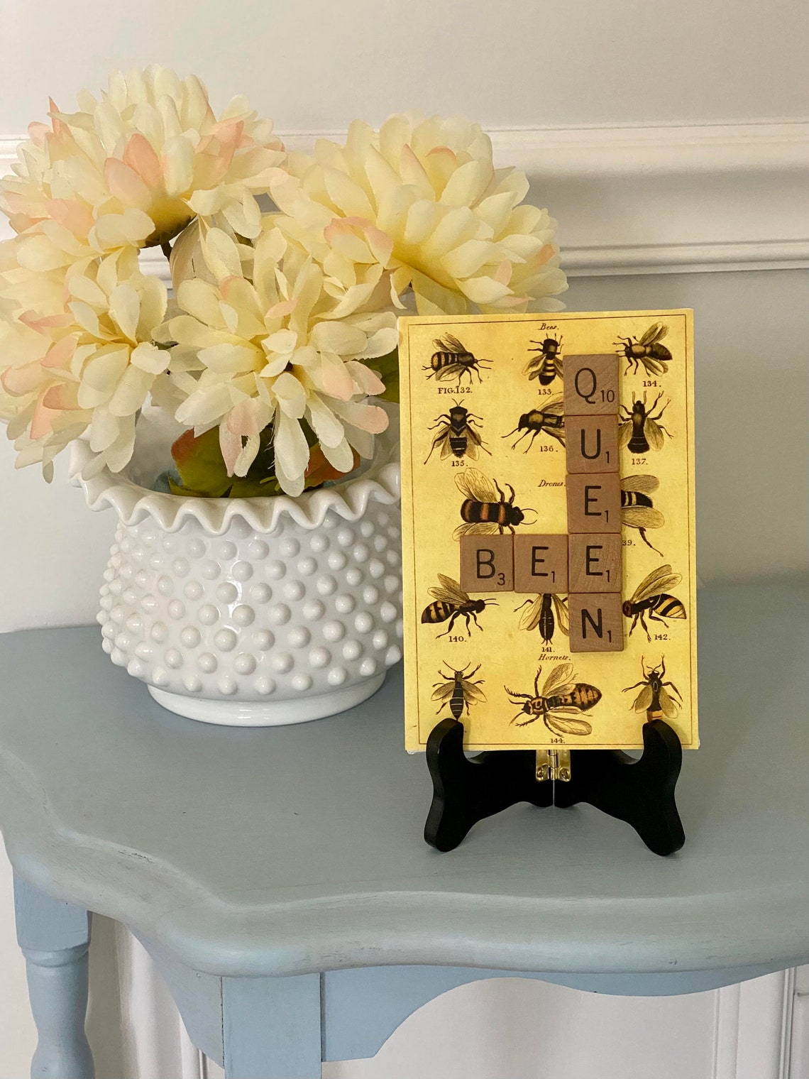 QUEEN BEE Scrabble Art Bee Wall Hanging Scrabble Wall Art Etsy
