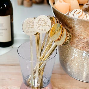 Personalized Drink Stirrers|Wedding Stir Sticks|Letter's Cocktail Stirrers|Birthday Party|Engagement Party, Anniversary|Wedding Favors Gift|