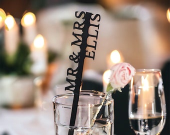 50 agitatori per bevande con nome personalizzato/Agitatori per bevande personalizzati/Agitatori per cocktail personalizzati/Bomboniere per matrimoni/Agitatori per feste/Agitatori con nome di coppia/