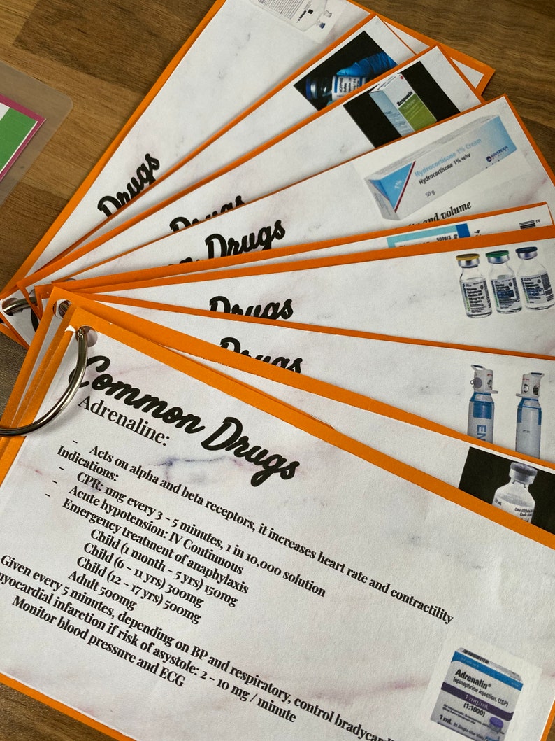 Drugs in Emergency Medicine Flashcards PARAMEDIC | Etsy