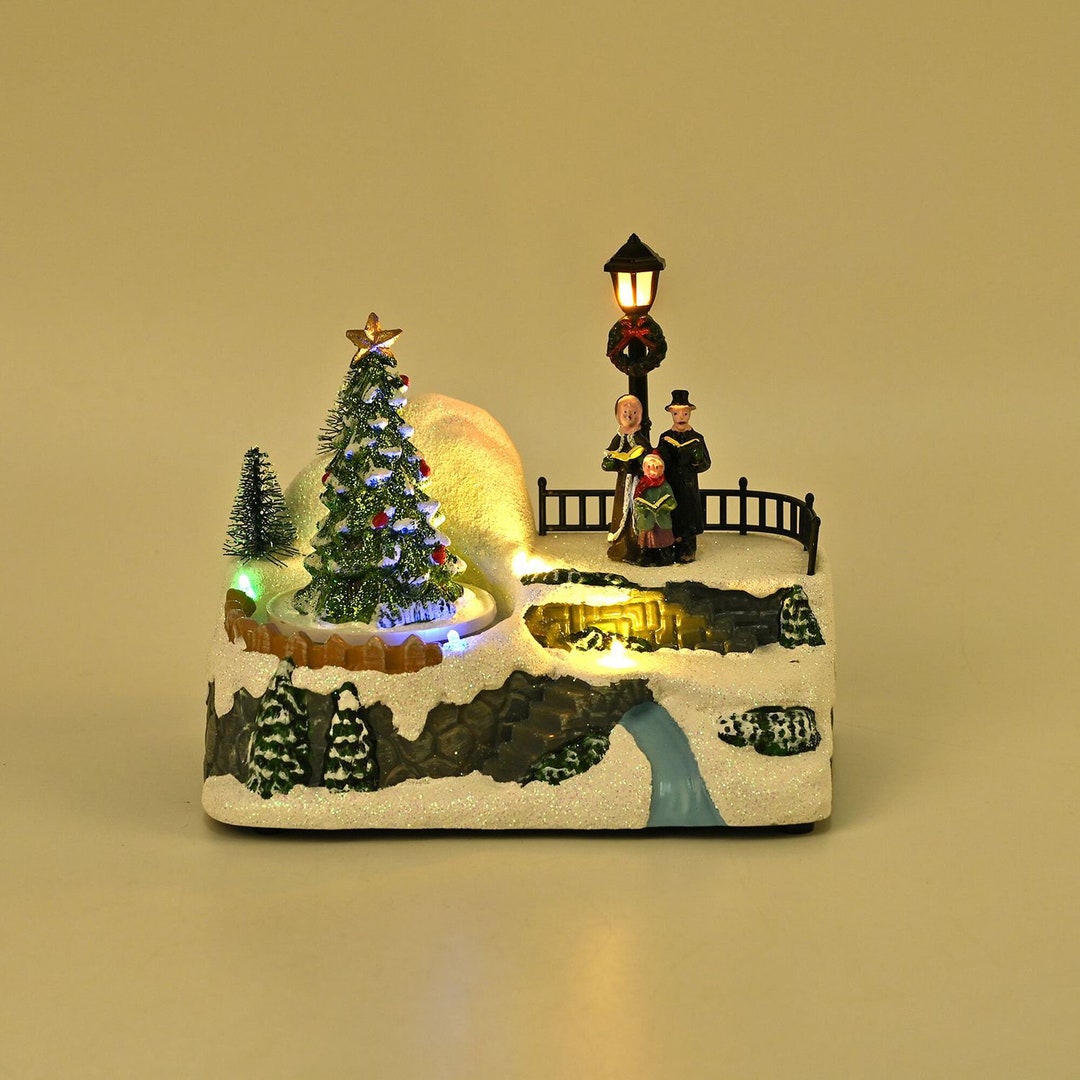 Musical Light up Christmas Village Scene With Rotating Etsy