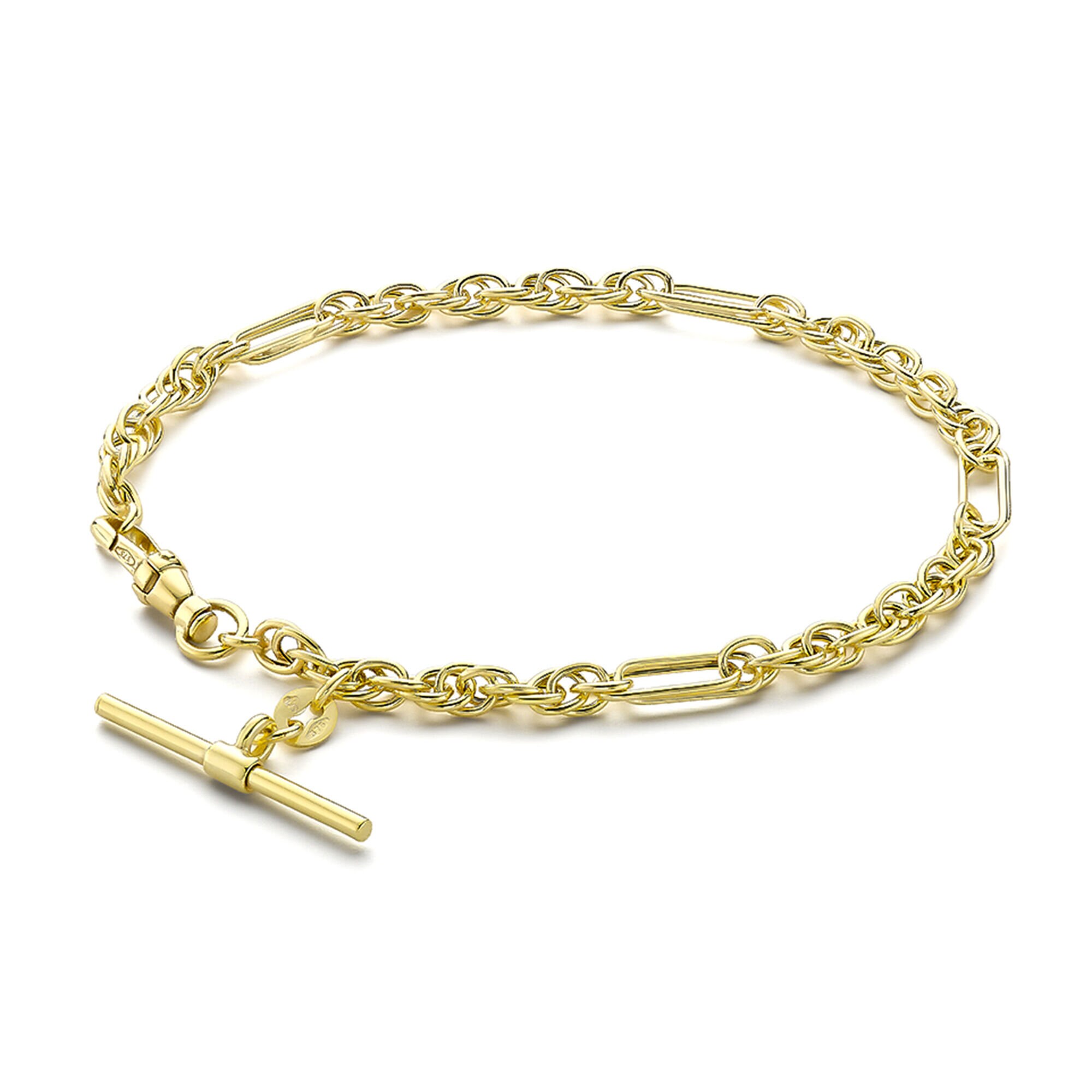 9ct Yellow Gold Copperfilled 19cm Figaro Bracelet 120Gauge – Shiels  Jewellers