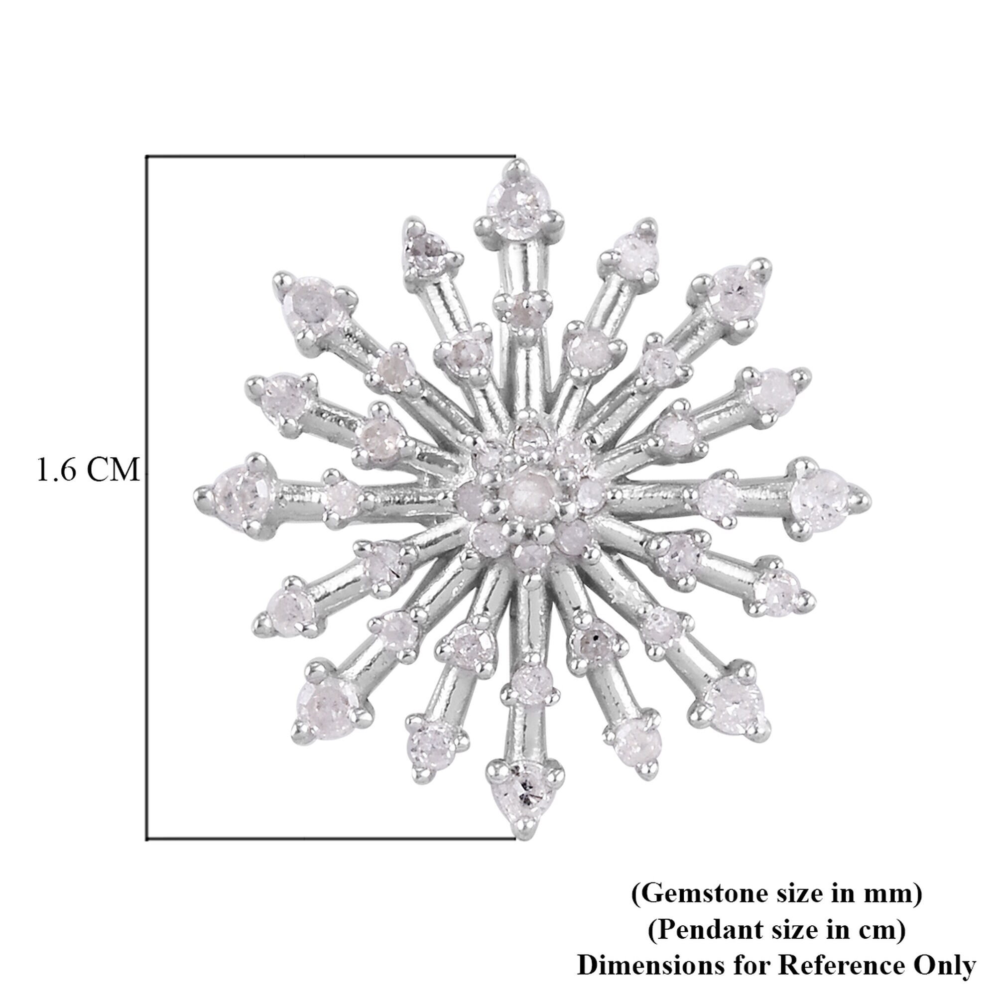 TJC White Diamond Snowflake Pendant for Women in Platinum | Etsy