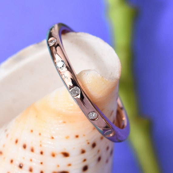 TJC Genuine White Diamond Rose Gold Plated Sterling Silver Wedding