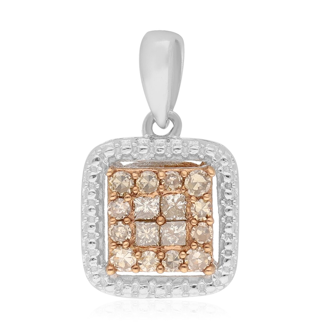 TJC Champagne Diamond Cluster Pendant for Women Wedding Etsy